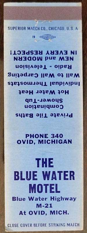 Blue Water Motel - Matchbook